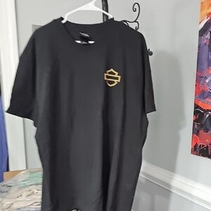 Harley-Davidson Black Tee with Gold Emblem